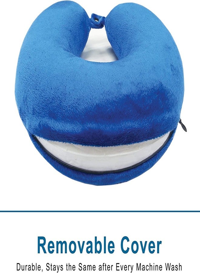 DEBIK®| Neck Pillow for Travel - Memory Foam Neck Pillow, Flight Pillow for Neck Support Pillow, Rest, Travel Neck Pillow for car, Train, Travel Accessories (Blue) - Image 3
